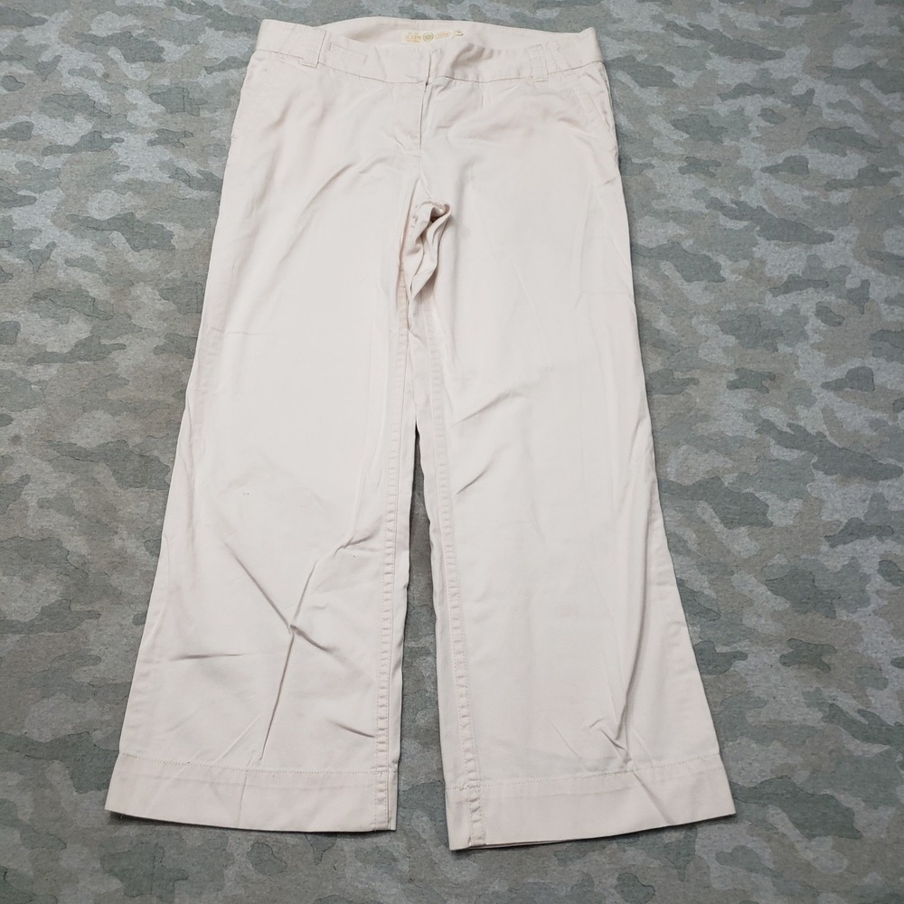 J.Crew Pants Womens 14 Pink Chino Classic Twill Wide Leg Pockets